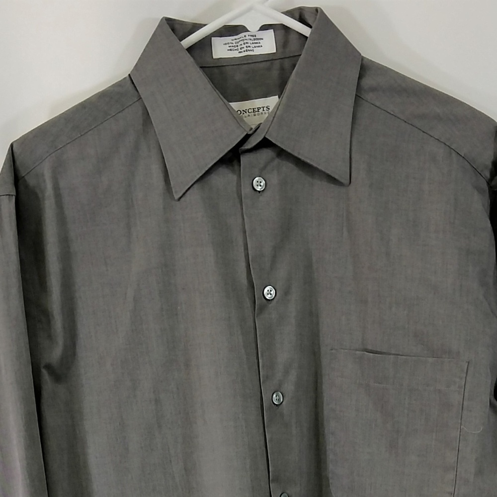 Claiborne Button Up Mens Shirt Grey 15